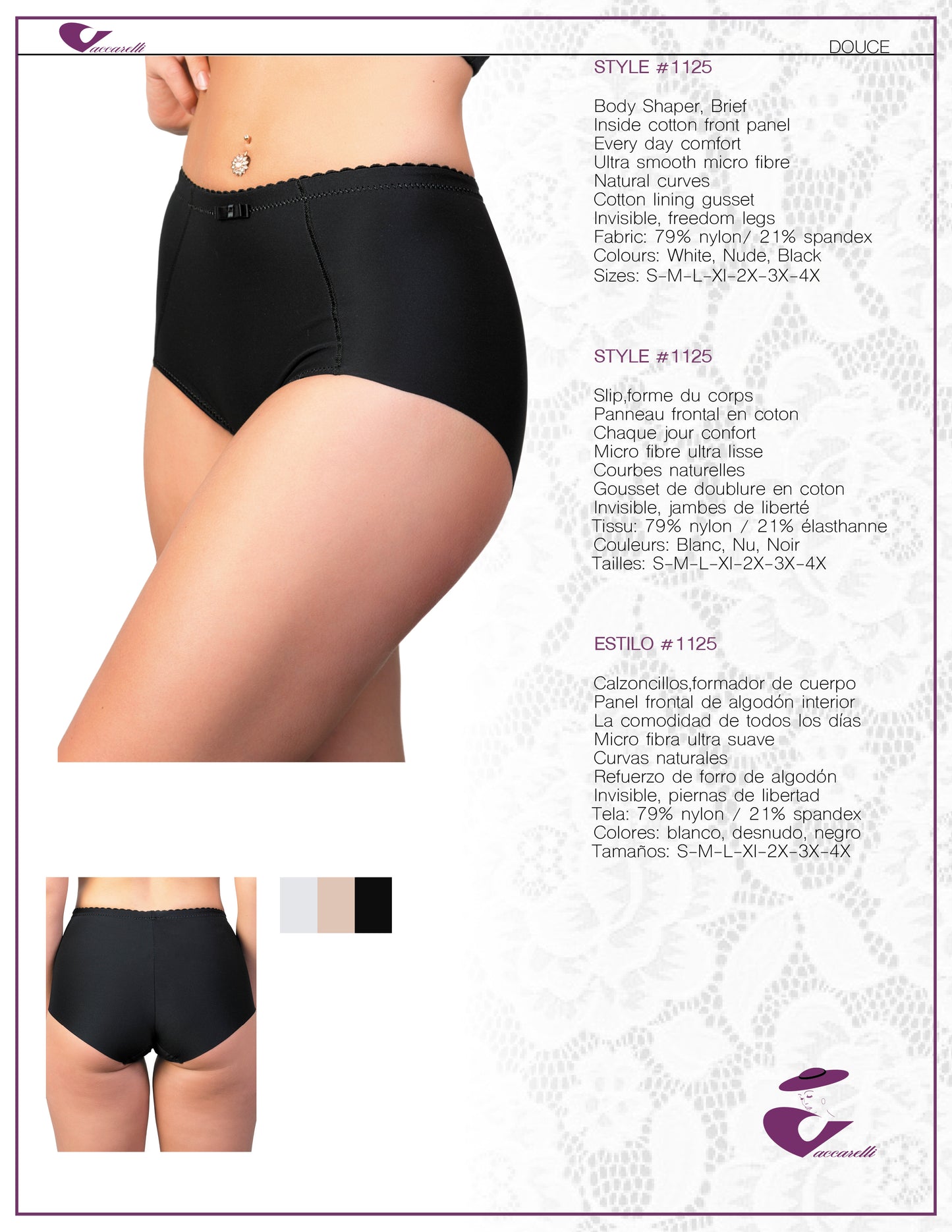Vaccarelli Style # 1125 Body Shaper Brief