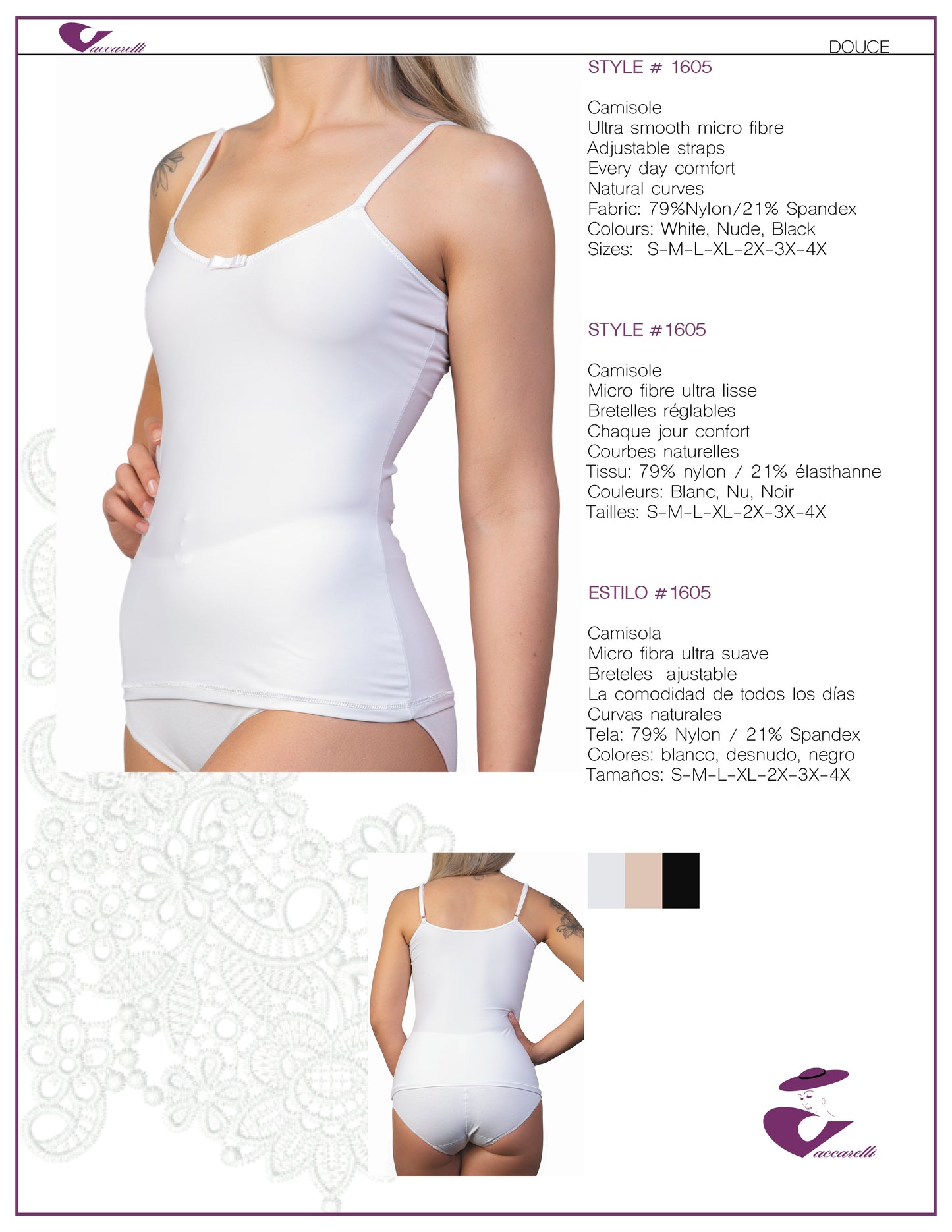 Vaccarelli Style # 1605 Basic Camisole