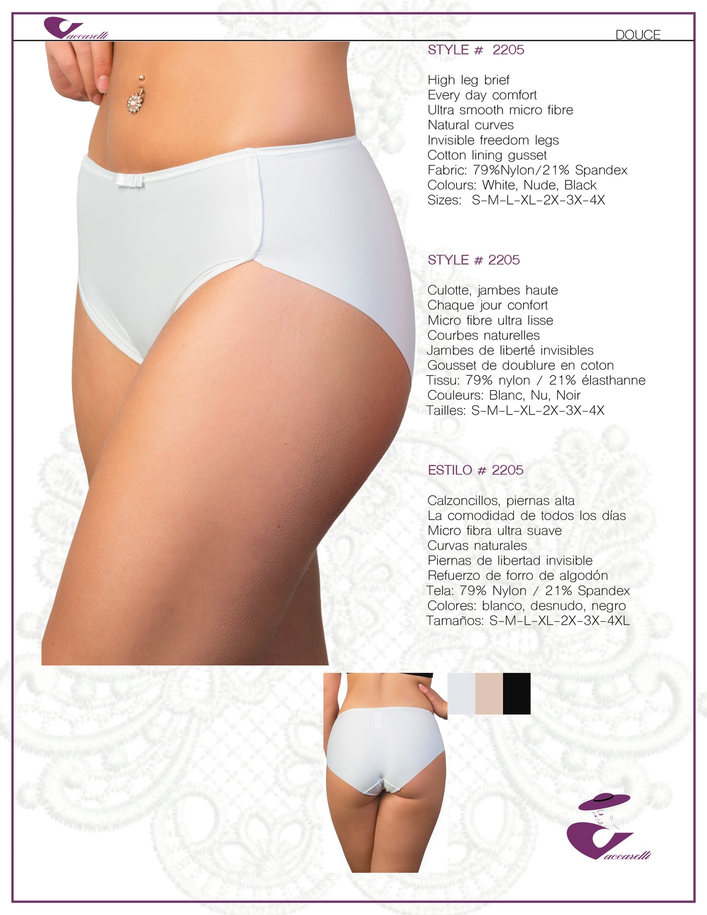 Vaccarelli Style # 2205 High Leg Brief