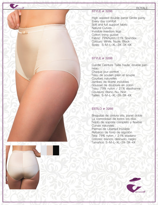 Vaccarelli Style # 3288 High Waist Double Panel Shaper Panty (Royale)